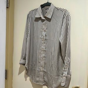 Striped black&white silk shirt